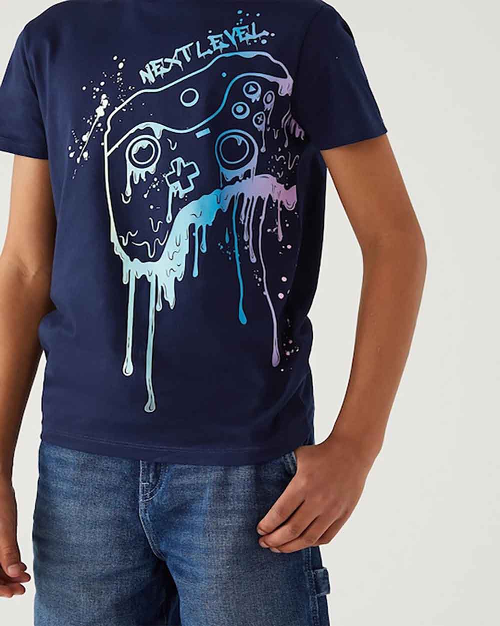 Marks & Spencer Boys Graphic Printed Round Neck Cotton Regular T-shirt